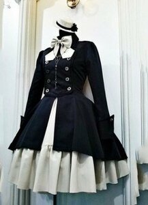 ZPT229* large size 5L~6L Gothic and Lolita dress One-piece gothic roli.ta Event party costume play clothes black white 