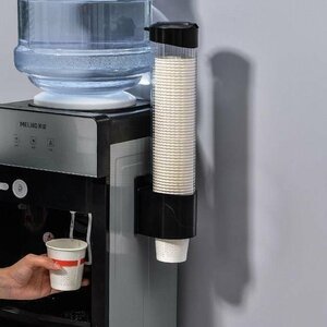  cup dispenser body water server installation possible wall hanging paper glass long holder cover attaching glass stand 70 piece black 