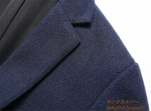 超美品 ウール テーラードジャケット メンズ ブレザー 高級品 セレブ*WOOL カシミヤ混 紳士スーツ 柔らか アウター 細身 二色 ネイビー XL_画像5