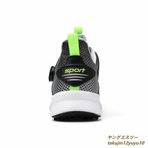 正規品★高級 ゴルフシューズ ダイヤル式 運動靴 スニーカー メンズ 軽量 防水 耐久性 4E 幅広 フィット感 スポーツシューズ 黒系 25.5cm_画像7