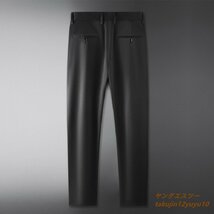 正規新品 メンズパンツ スラックス ビジネスパンツ 薄手 ロングパンツ ストレッチ 紳士 フォマール 涼しい 無地 大きいサイズ 黒 W40_画像4