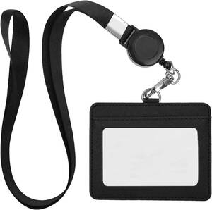 **ID card holder name holder flexible reel type name . holder company member proof id card-case PU leather horizontal card holder neck .. commuting going to school 