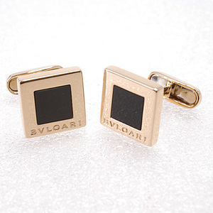  BVLGARY /750YG onyx square cuffs / silver K18YG Gold has been finished (14153)