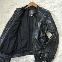 ディーゼル【Superior ゴートレザー ライダースジャケット サイズ M】DIESEL シングル レザージャケット ブラック 黒 スタンドカラー 山羊_画像2