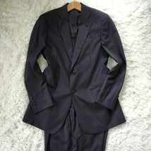 アルマーニ【G LINE ラムウール スーパー130 希少サイズ48 L】ARMANI COLLEZIONI スーツ セットアップ ジャケット パンツ 黒 ブラック_画像2