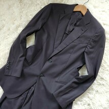 アルマーニ【G LINE ラムウール スーパー130 希少サイズ48 L】ARMANI COLLEZIONI スーツ セットアップ ジャケット パンツ 黒 ブラック_画像3