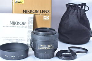 ★ほぼ新品★Nikon ニコン AF-S DX NIKKOR 35mm F1.8 G★元箱・取説・フード・フィルター・ケース付★透き通る光学系★専門店 動作確認済★