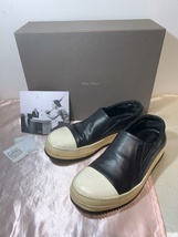 国内正規品　リックオウエンス Rick Owens BOAT SNEAKER スリッポン スニーカー BTS RU15F7892LPO　レザー　シャークソール　元箱付き_画像1