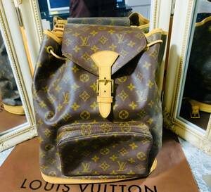 美品　正規品　ルイヴィトン モンスリGM リュックバック　シリアルありモノグラム リュックサック ブラウン LOUIS VUITTON 