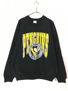 古着 90s Canada製 NHL Pittsburgh Penguins ペンギンズ スウェット トレーナー XL 古着