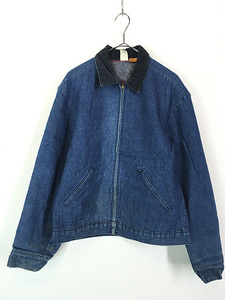 古着 70-80s USA製 BIG BEN by Wrangler ブランケット ライナー 濃紺 デニム フルジップ ワーク ジャケット 40