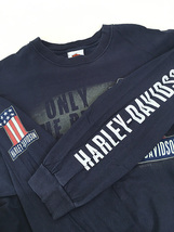 古着 10s USA製 HARLEY DAVIDSON 「No1」 ロゴ 4面 プリント 長袖 Tシャツ ロンT XL 古着_画像6
