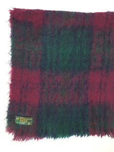  miscellaneous goods old clothes 90s Ireland made John Hanly tartan check mo hair wool blanket fabric medium size old clothes 