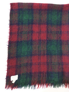  miscellaneous goods old clothes 60s UK made Maban tartan check mo hair wool blanket fabric medium size old clothes 