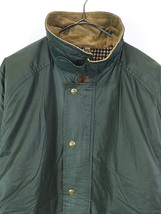 古着 80s USA製 WoolRich 光沢 コットン ナイロン シェル 比翼 パデッド ハンティング ジャケット オリーブ M_画像3