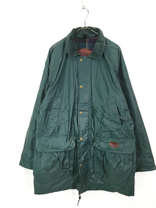 古着 80s USA製 WoolRich 光沢 コットン ナイロン シェル 比翼 パデッド ハンティング コート L