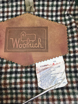 古着 80s USA製 WoolRich 光沢 コットン ナイロン シェル 比翼 パデッド ハンティング ジャケット オリーブ M_画像9