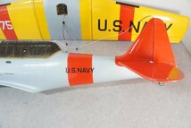 [QS][G8089-直] 直接引取限定 KYOSHO 京商 AT-6 6375 SNJ-3 Texan U.S.NAVY 全長約115㎝ 横幅約155㎝ PCM1024/3003/3001 現状品_画像3