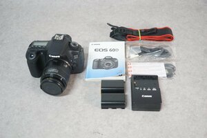 [QS][G966110] Canon キャノン EOS 60D デジタル一眼レフカメラ EF 50mm 1:2.5 レンズ バッテリー/チャージャー/説明書 等付属