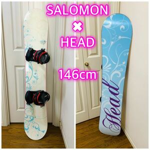 5993 スノーボード　レディース　2点セット　サロモン　ヘッド　女性用　ボード　板　ビンディング　HEAD SALOMON
