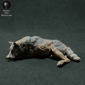 Animal Den Anml-221108 Iberian Wolf Sleeping 1/35 3Dプリント ミニチュア D＆D TRPG アニマルフィギュア