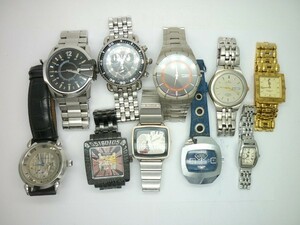 1000円スタート 腕時計10点まとめ SONNE ゾンネ/SCURA シクラ 17石/SEIKO マジンガーZ ALBA/CITIZEN/GIVENCHY/SECTOR/DIESEL 他 [8/9] H707