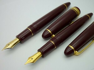 1000円スタート 万年筆2点まとめ SAILOR セーラー FOUNDED1911 ペン先1911 21K 875 H-F/H-M 刻印有 ボルドー×ゴールド 文房具 TNM I711