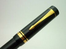 1000円スタート 万年筆 PARKER パーカー DUOFOLD デュオフォールド センテニアル ブラック ペン先14K 585 31刻印 箱付 文房具 10 G709_画像7