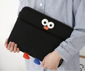 Brunch Brother 11インチ iPad 保護ポーチ バッグ スリーブケース タブレットPC カバー, 前面にオープン収納 ポケット付き (PomPom-Wide)