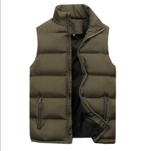 新品 無地 ダウン ベスト Down Vest 中綿 ベスト カーキグリーン（オリーブグリーン）サイズ XL