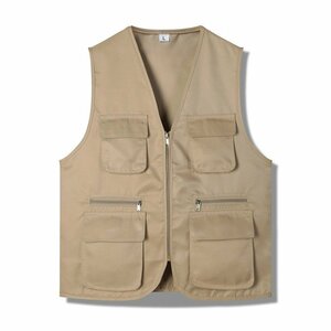 ワーク ベスト work vest ユニホーム ベスト ベージュ サイズ XL