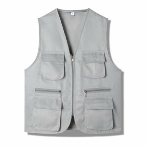 ワーク ベスト work vest ユニホーム ベスト グレー サイズ XL