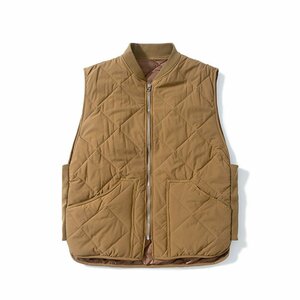 新品 ダイヤモンド キルティング ベスト Diamond Quilted vest ワーク ベスト ライトブラウン（ベージュ）サイズ L