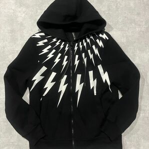 neil barrett ボルト　パーカー　ブラック　稲妻　雷 ジップアップ ZIP