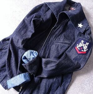 BLUE BLUE Hollywood Ranch Market sailor ka Large p Denim рубашка жакет нашивка звезда Star вода . сделано в Японии (1) o-699