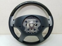 新同■ウッド/本革コンビ純正ステアリング■W221.W216.■前期用(ヒーター.AMGパドル付)_画像2