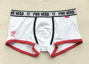 PINK HERO ピンクヒーロー ボクサーパンツ ＬＬサイズ ローライズ ホワイト 綿95％ 難あり 変色有り