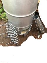 焼却器　ドラム缶　耐熱ペンキ　下部補強筋　溶接　灰かき棒　２００リットル_画像3