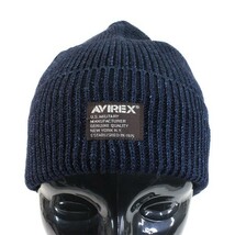 AVIREX アヴィレックス アビレックス ニットキャップ ニット帽 インディゴ染め ブルーグレー メンズ レディース 帽子 ニットキャップ_画像3