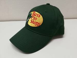 新品未使用！ バスプロ ショップス ツイル キャップ グリーン 緑 フリーサイズ BassPro Shops cap ブッシング 釣り アウトドア キャンプ