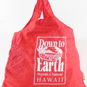 ハワイ ダウントゥアース 折りたたみエコバッグ レッド 赤 カラビナ付き トート ショッピング Hawaii Down to Earth アウトドア キャンプ