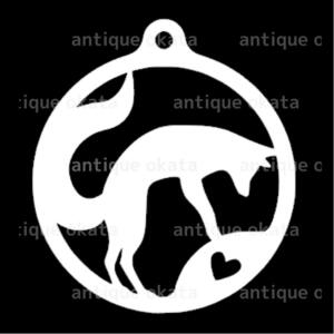 キツネ 狐 ハート fox オーナメント ロゴ シンボル エンブレム ステッカー 縦横8cm以内 マルチ カラー