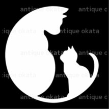 ネコ 猫 キャット cat シルエット ロゴ エンブレム オーナメント シンボル カッティング ステッカー シール 縦横20cm以内_画像1