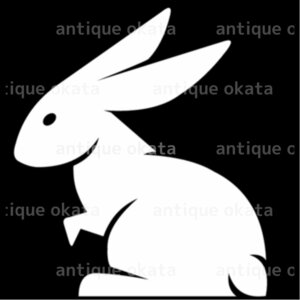 ウサギ 兎 ラビット rabbit シルエット ロゴ エンブレム オーナメント シンボル カッティング ステッカー シール 縦横8cm以内