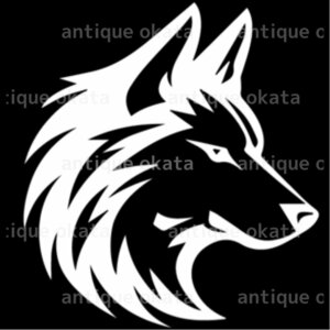 オオカミ 狼 wolf シルエット ロゴ エンブレム オーナメント シンボル カッティング ステッカー シール 縦横20cm以内