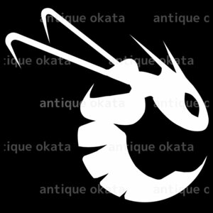 ハチ wasp hornet スズメ蜂 シルエット 動物 ロゴ エンブレム オーナメント シンボル カッティング ステッカー シール 縦横20cm以内