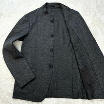 アルマーニコレツィオーニ/希少50(XL位)極美品◎ARMANI COLLEZIONI マオカラージャケット ハーフコート ブルゾン ウール グレー メンズ_画像1