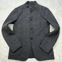 アルマーニコレツィオーニ/希少50(XL位)極美品◎ARMANI COLLEZIONI マオカラージャケット ハーフコート ブルゾン ウール グレー メンズ_画像2