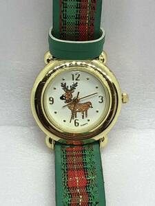  price cut [ postage included prompt decision ] Santa Claus reindeer wristwatch battery replaced operation verification settled Christmas Xmas3