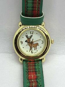 【送料込み即決】サンタクロース　トナカイ腕時計 電池交換済み 稼動確認済　クリスマス　Xmas3
